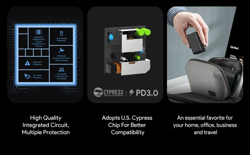 Laptopladdare Universal USB-C 100W PD för MacBook & PC 2m Svart