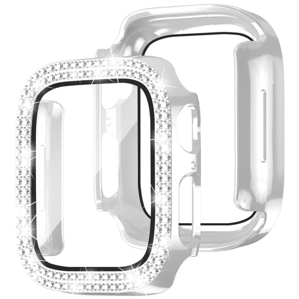 Full Cover Case Rhinestone Apple Watch SE 3 40mm Silver