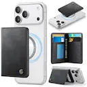 MagSafe korthållare i läder med ställfunktion och RFID-skydd, Svart