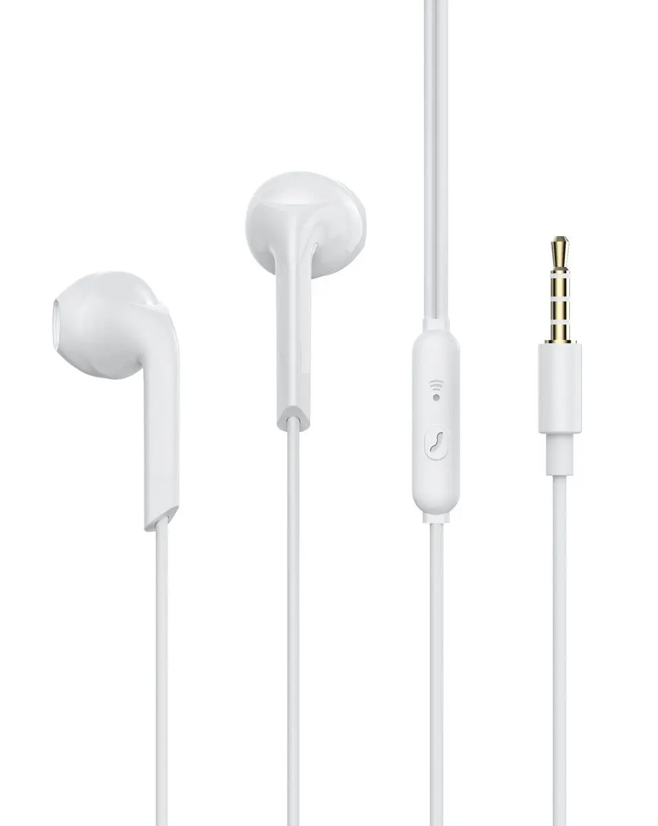Kablede In-ear høretelefoner med mikrofon 3.5mm Hvid