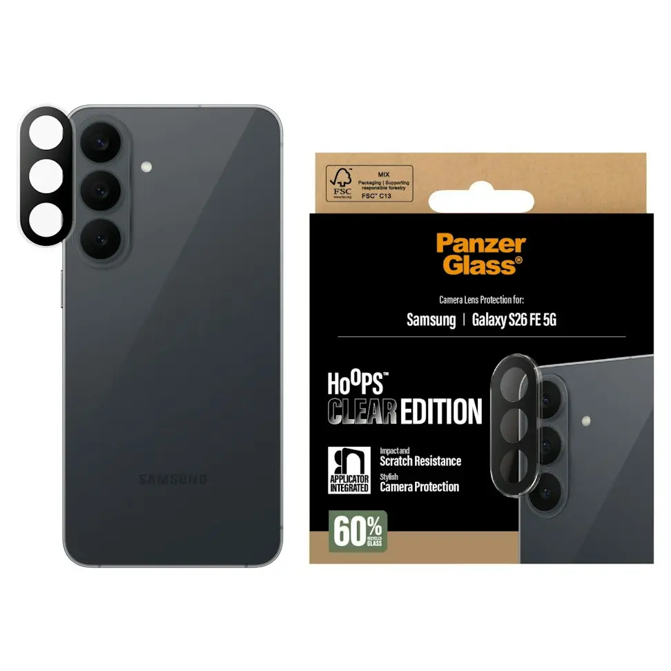 Samsung Galaxy S26 FE Hoops Camera Lens Protector Genomskinlig