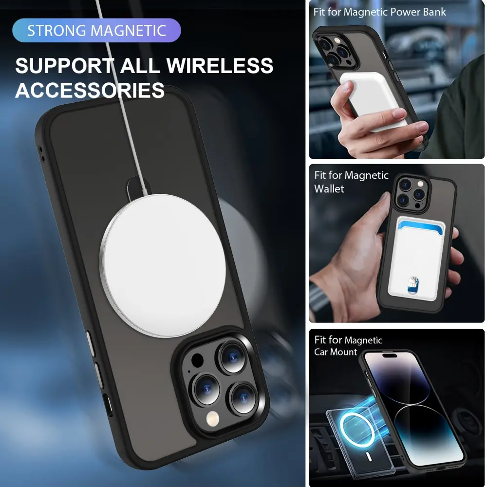 Hybridskal Magnetic Ring iPhone 15 Pro Svart