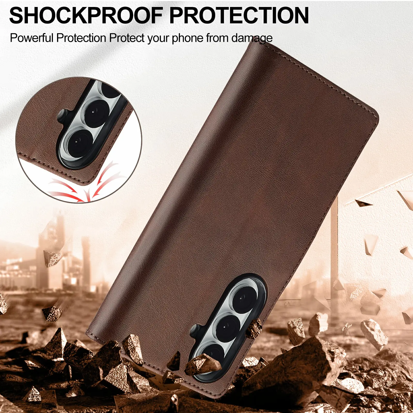Plånboksfodral Samsung Galaxy Z Fold 8 Ultra Brun