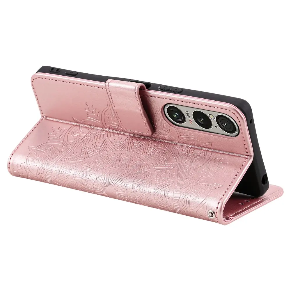 Läderfodral Mandala Sony Xperia 1 VII Roséguld