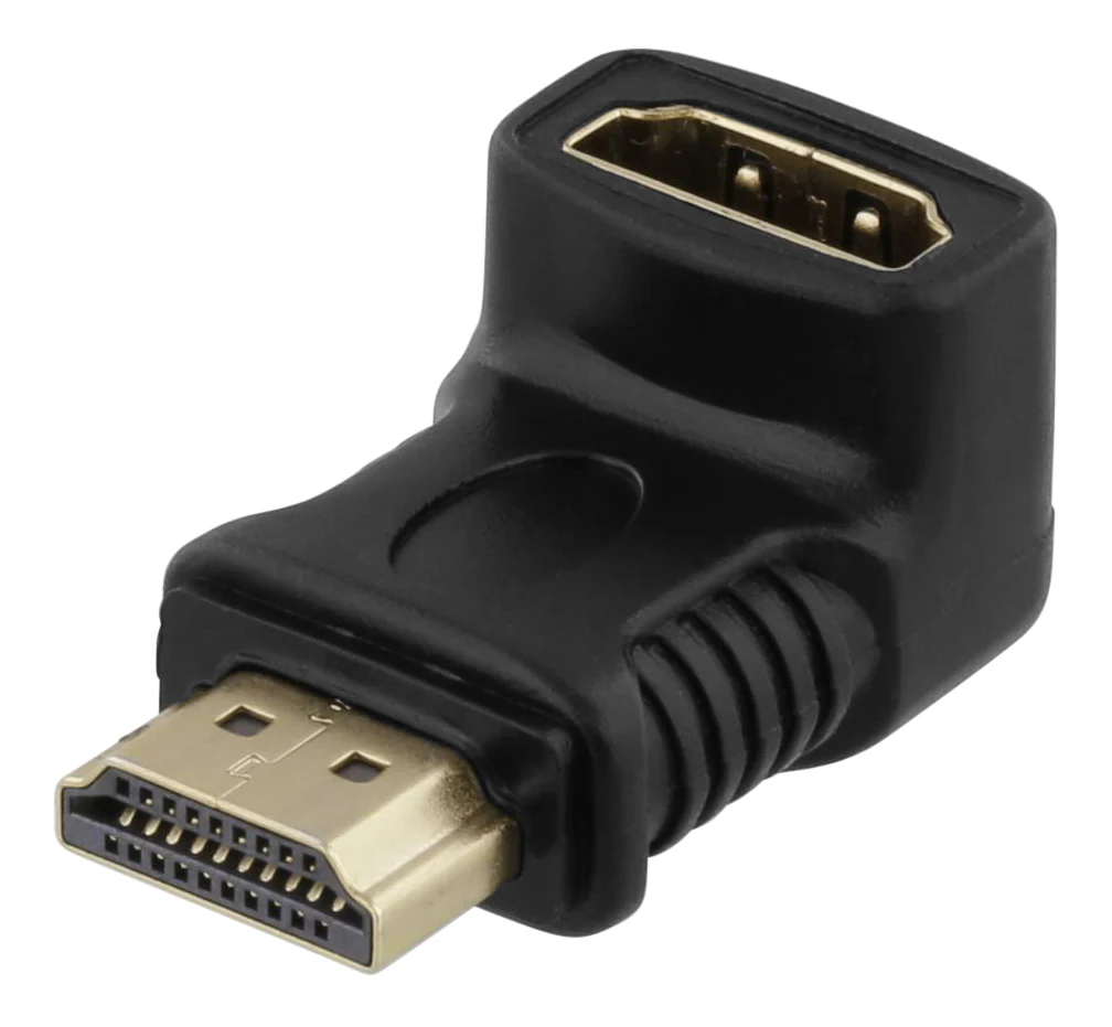 Deltaco Vinklet HDMI-adapter 19-pin hunn - hann