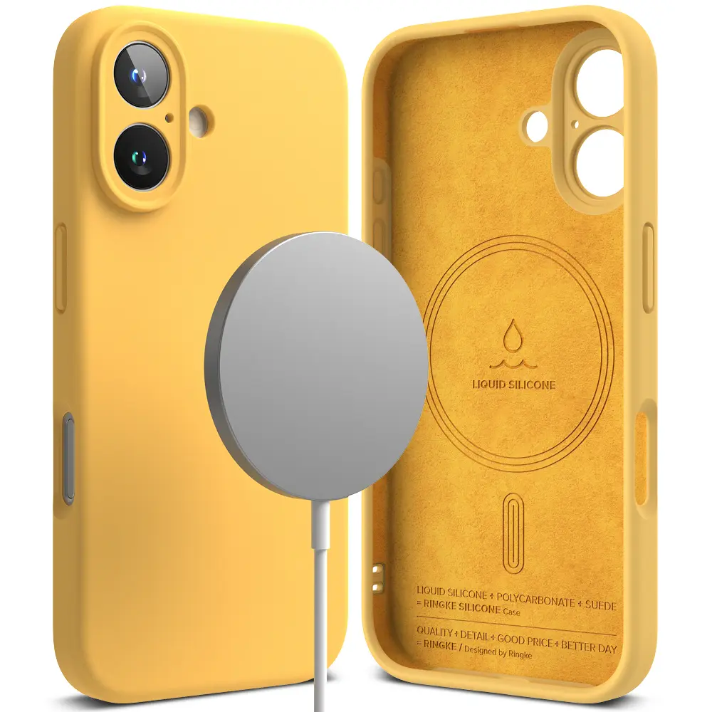 Silicone Magnetic Case iPhone 16 Yellow