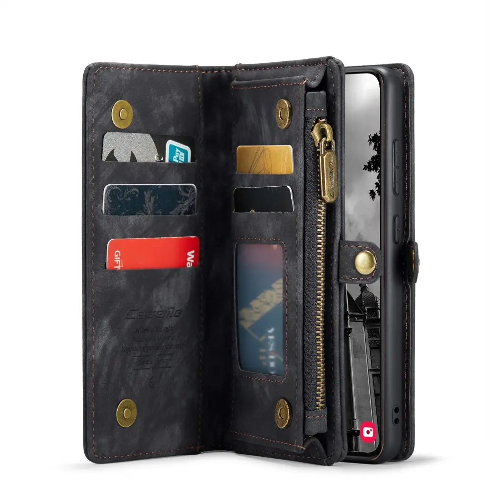 Multi-slot Plånboksfodral Samsung Galaxy S25 Plus Grå