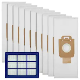 Rengøringspakke: Støvsugerposer 10 stk + HEPA-filter - passer til  Nilfisk Power