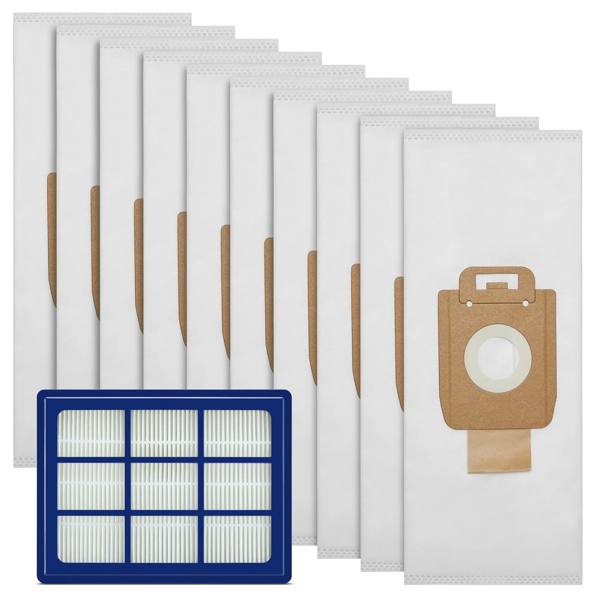 Rengjøringspakke: Støvsugerposer 10 stk + HEPA-filter - passer til  Nilfisk Select