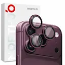 iPhone 18 Pro Linsskydd härdat glas med aluminiumram, Dark Cherry