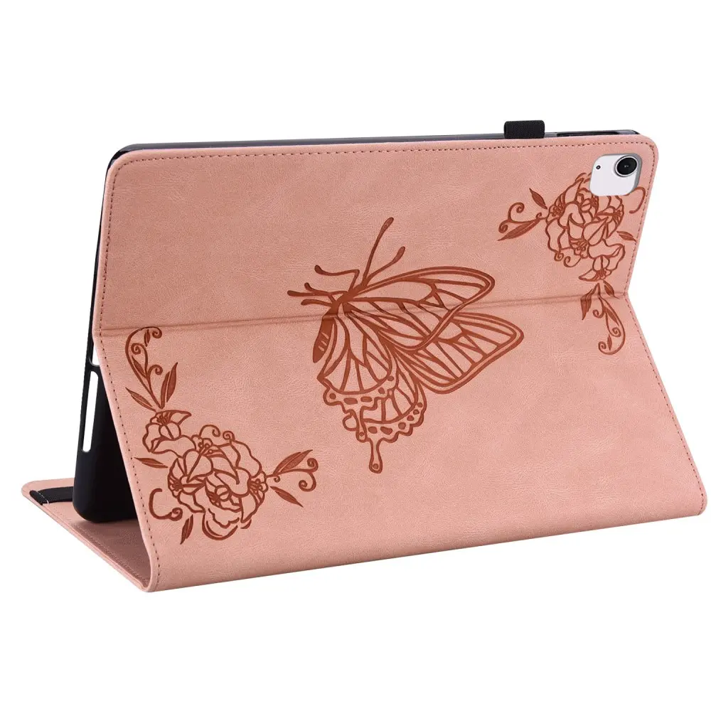 Läderfodral Fjärilar Apple iPad Air 11 7th Gen (2025) Rosa