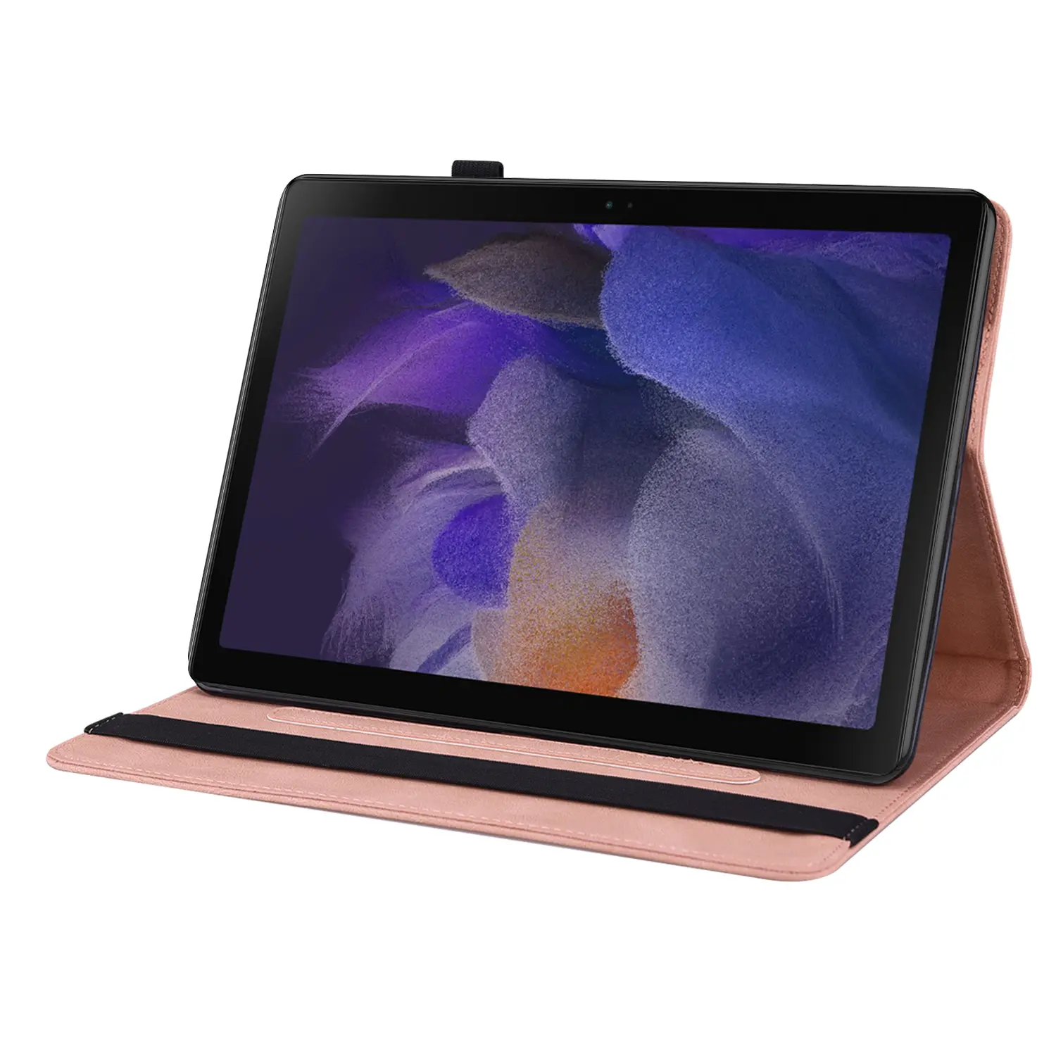 Läderfodral Fjärilar Samsung Galaxy Tab A11 Plus Rosa