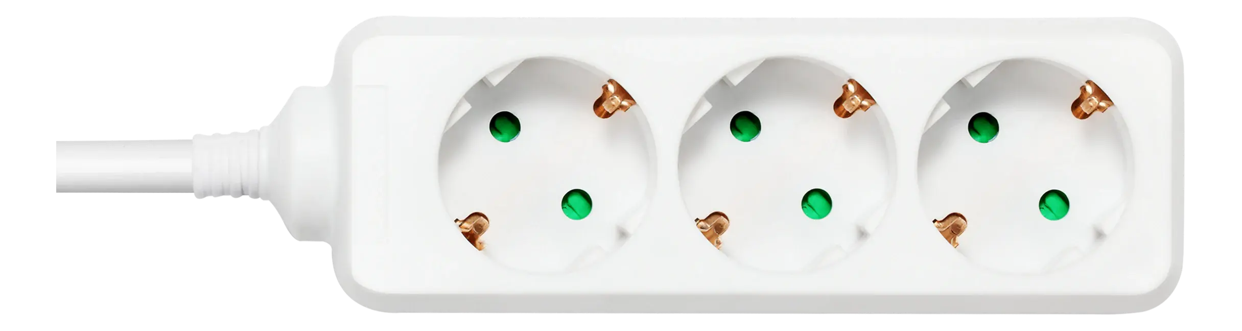 Jordet stikdåse 3-vejs 1.5m, Hvid