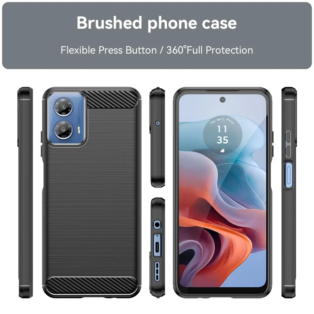 Motorola Moto G34 Skal TPU Brushed Svart