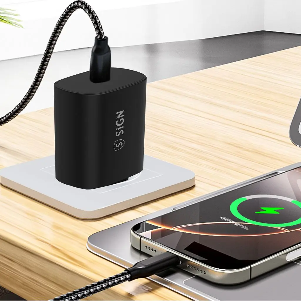 Väggladdare USB-C PD 25W Svart
