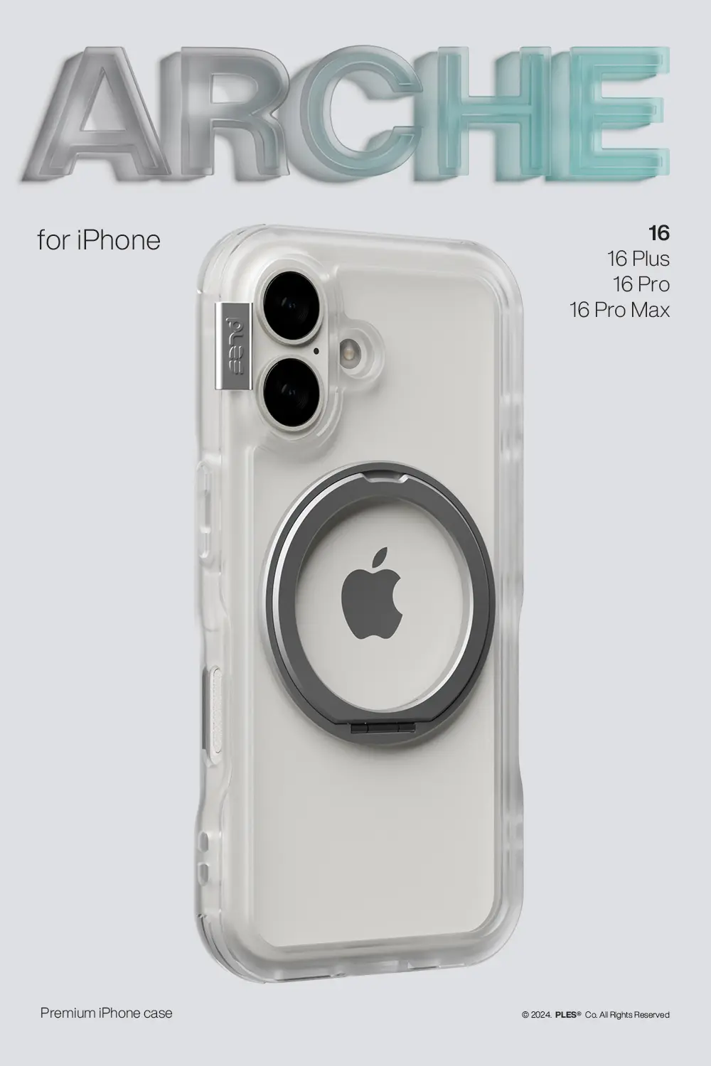 Arche MagSafe Stand Skal iPhone 16 Matte Clear