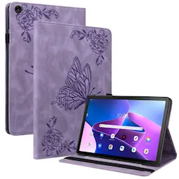 Læderetui Sommerfugle Lenovo Tab M10 (3rd Gen) Lilla