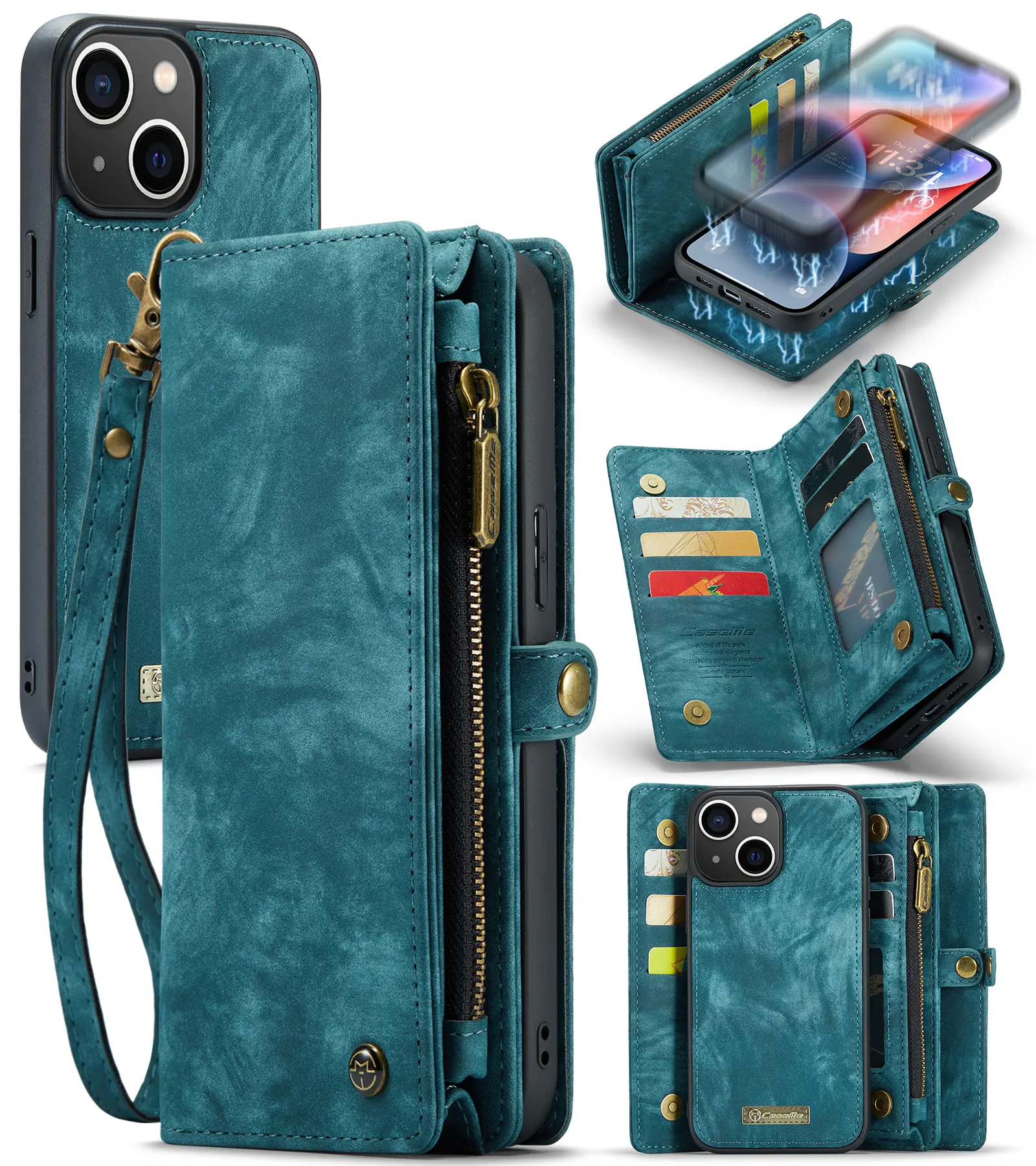 Multi-slot Mobiltaske iPhone 14 Blå