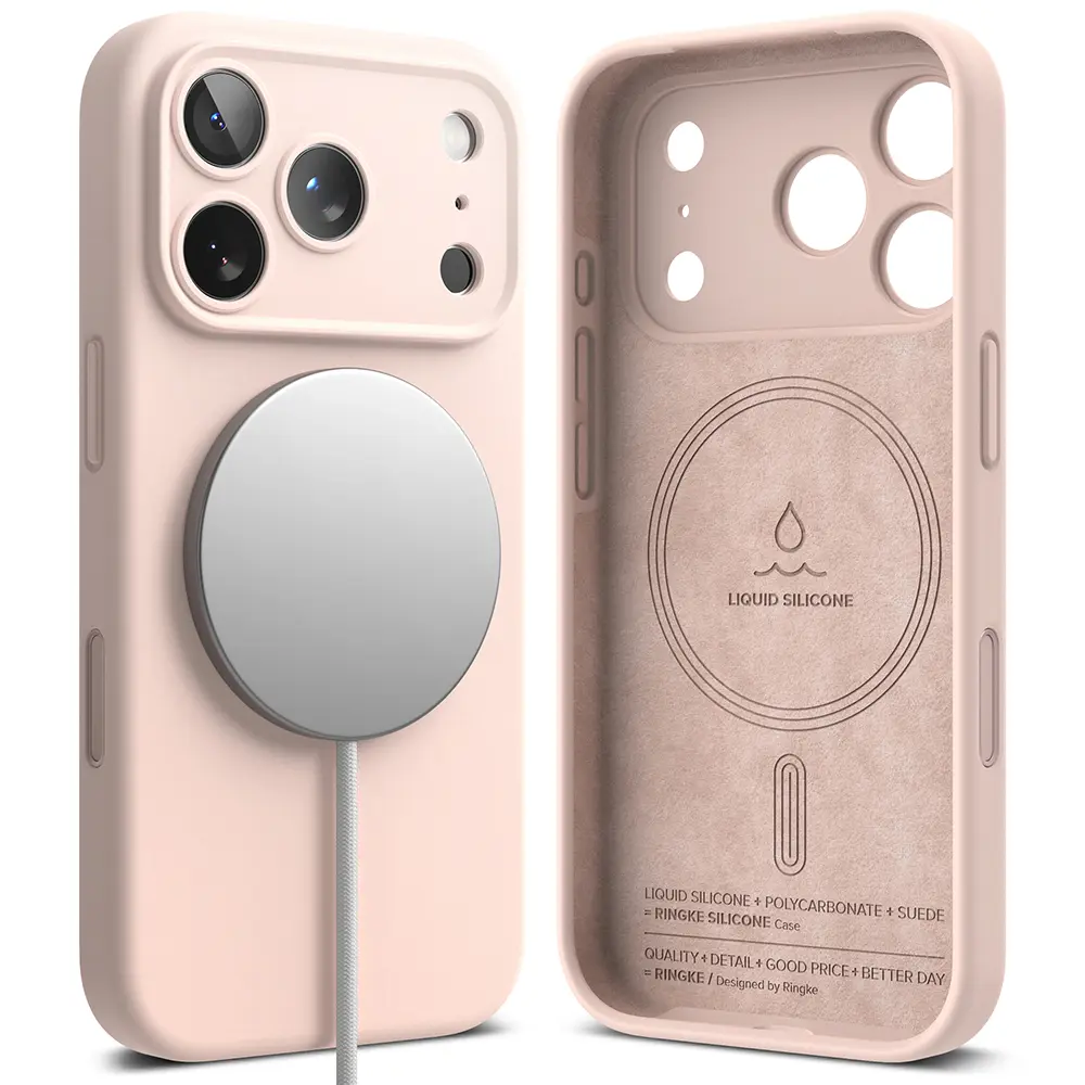 iPhone 18 Pro MagSafe silikonecover, Pink Sand