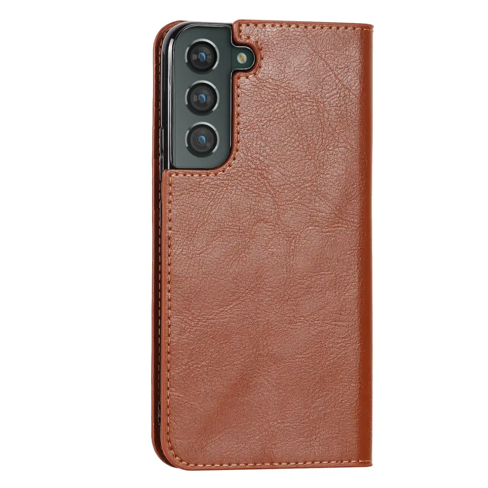 Mobilfodral Äkta Läder Samsung Galaxy S22 Plus Brun