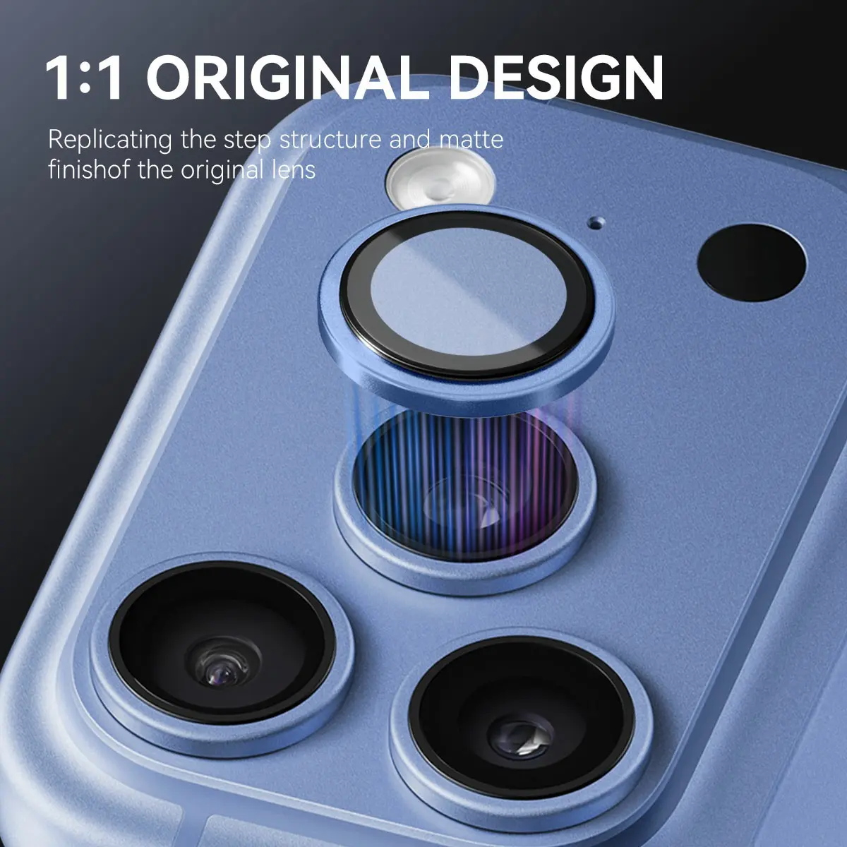 Linsskydd Härdat Glas Aluminium iPhone 18 Pro Blå