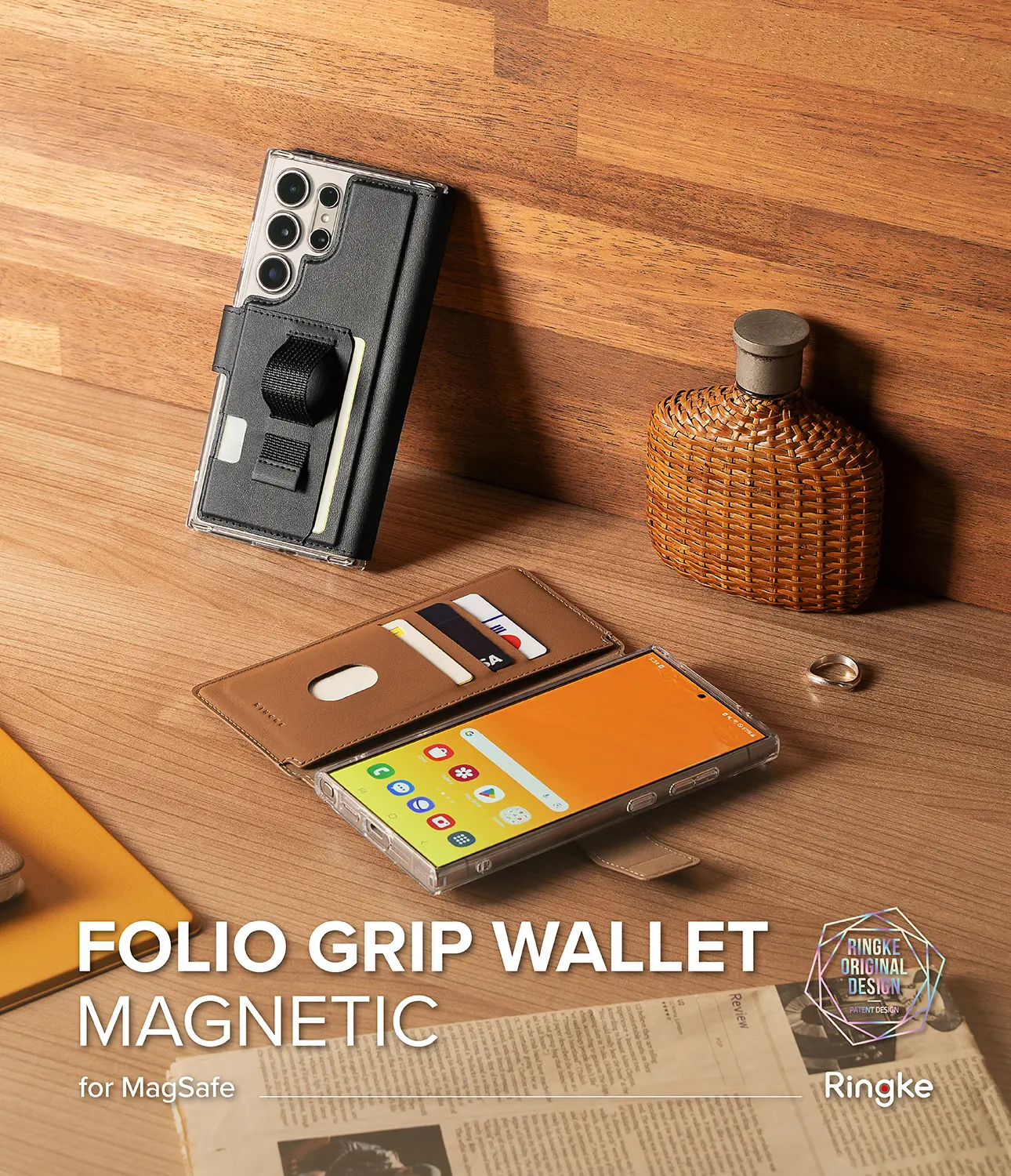 Folio Grip Wallet Magnetic Samsung Galaxy S24 Ultra Black