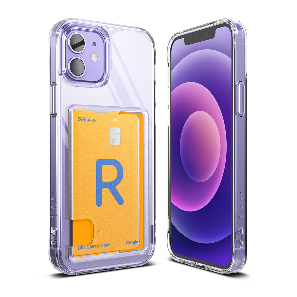 Ringke Fusion Card Case iPhone 12/iPhone 12 Pro Gjennomsiktig - Mobildeksel med praktisk kortspor