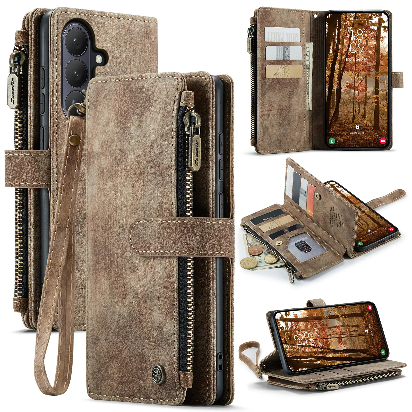 Zipper Wallet Samsung Galaxy S26 Brun