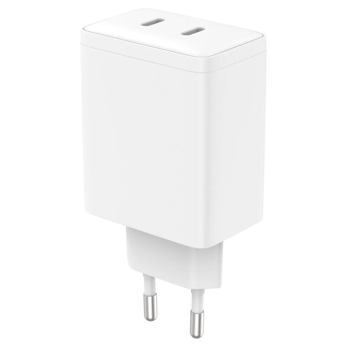 GaN Väggladdare 2 x USB-C 45W Vit