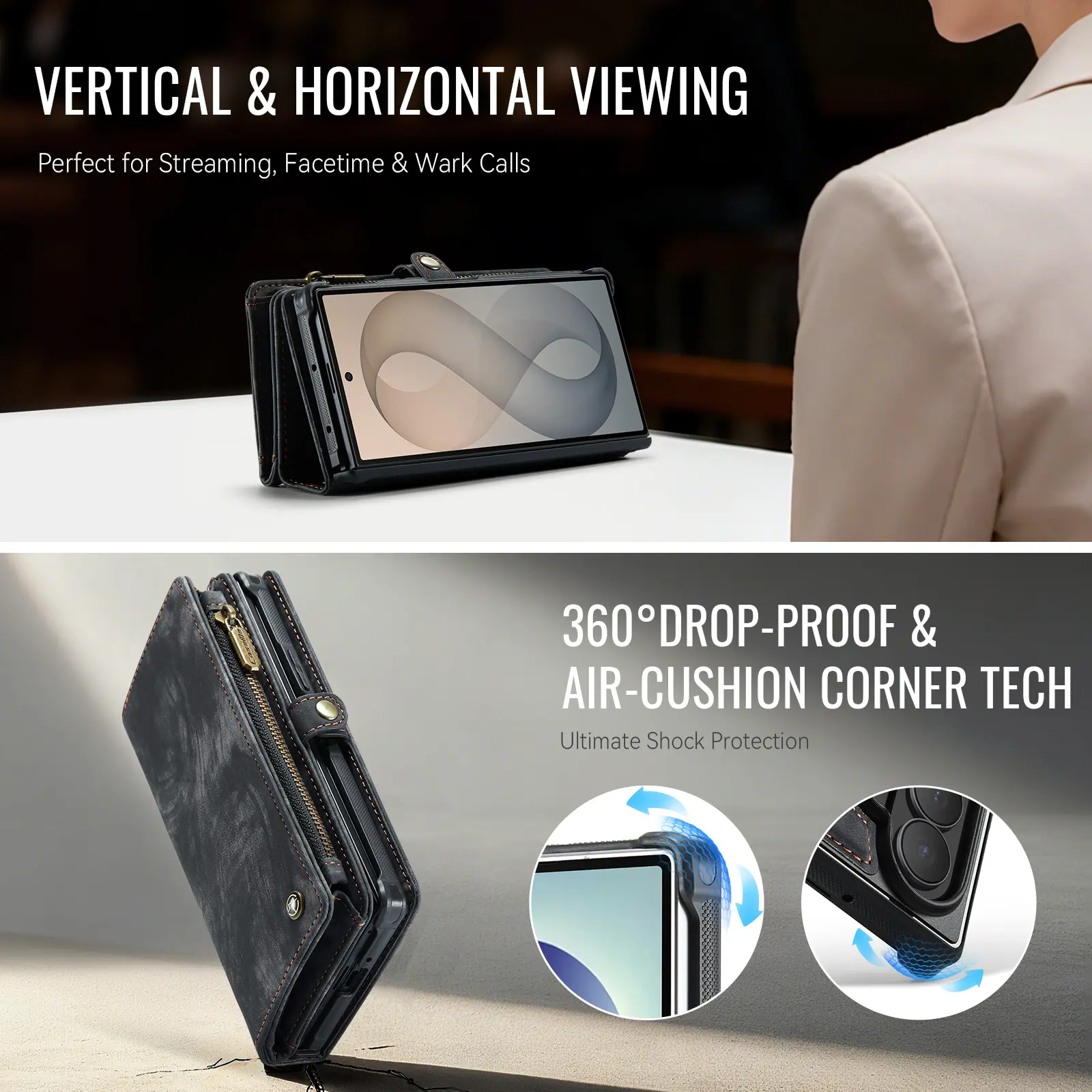 Multi-slot Plånboksfodral Samsung Galaxy Z Fold 8 Ultra Grå