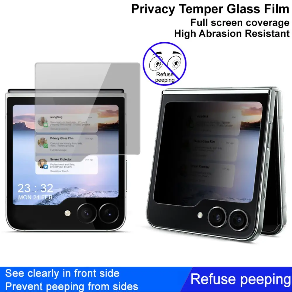 Privacy Härdat Glas Ytterskärmskydd Samsung Galaxy Z Flip 7 FE