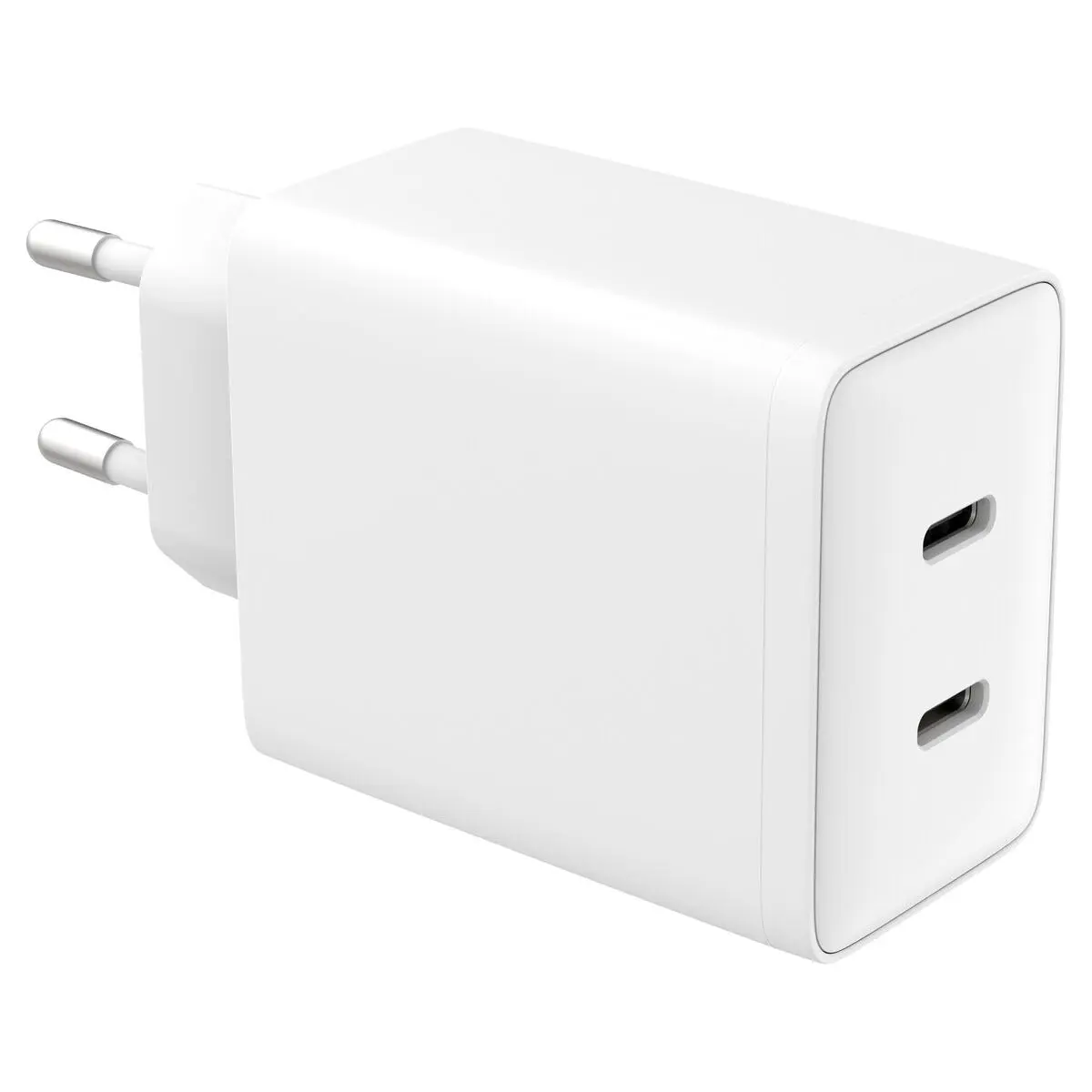 GaN Vægoplader  2 x USB-C 45W Hvid