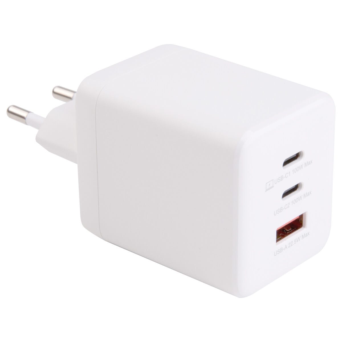 GaN Väggladdare med USB-A + 2 x USB-C 100W