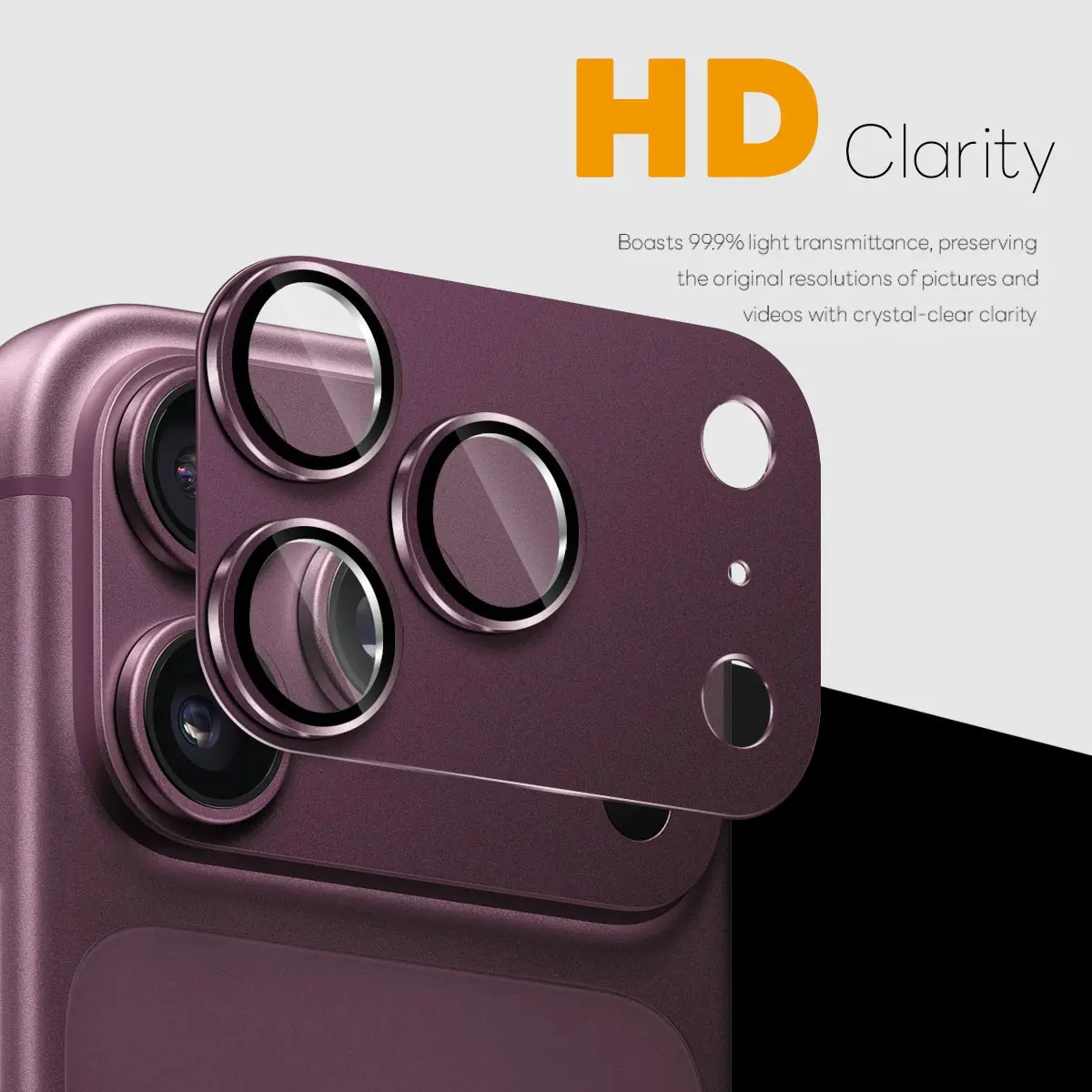 Kameraskydd Härdat Glas Metall iPhone 18 Pro Max Dark Cherry