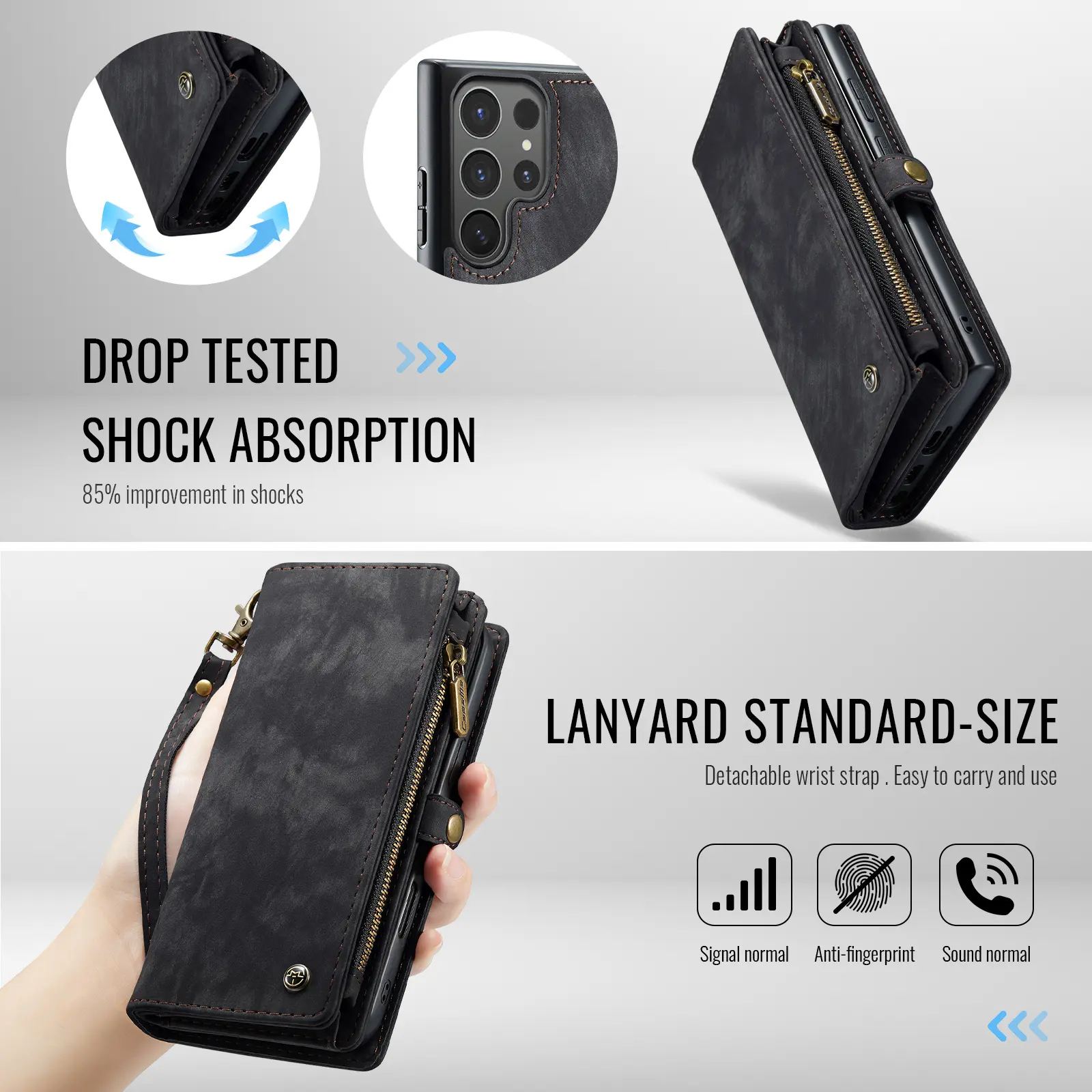 Multi-slot Plånboksfodral Samsung Galaxy S26 Ultra Grå
