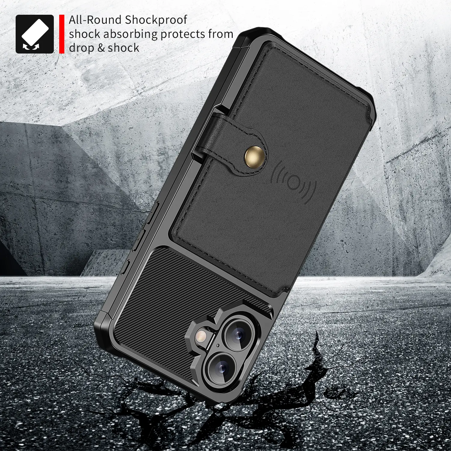 Tough Multi-slot Case iPhone 17 Svart