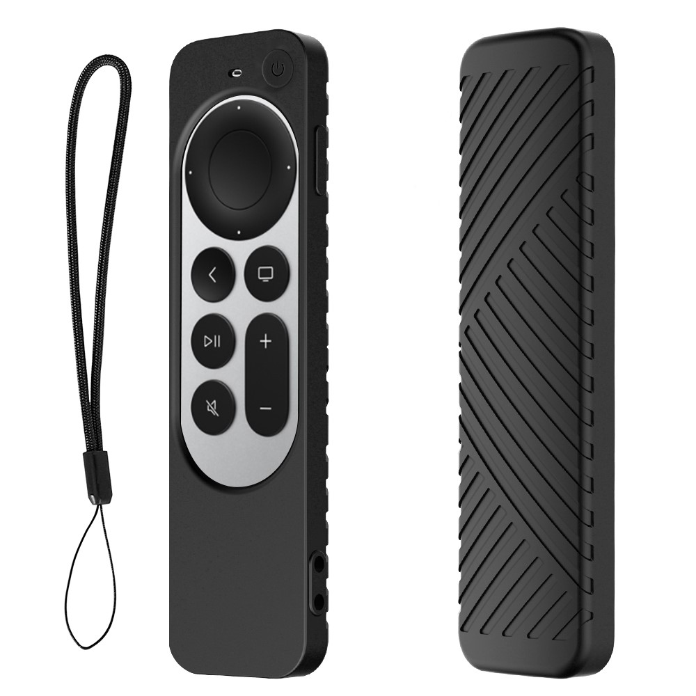 Rillet Silikon Deksel Apple TV 4K Siri fjernkontroll svart