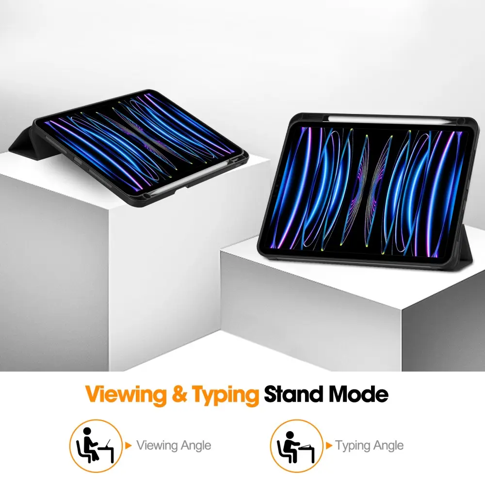 Apple iPad Pro 11 6th Gen (2025) Fodral Tri-fold med Pencil-hållare Svart