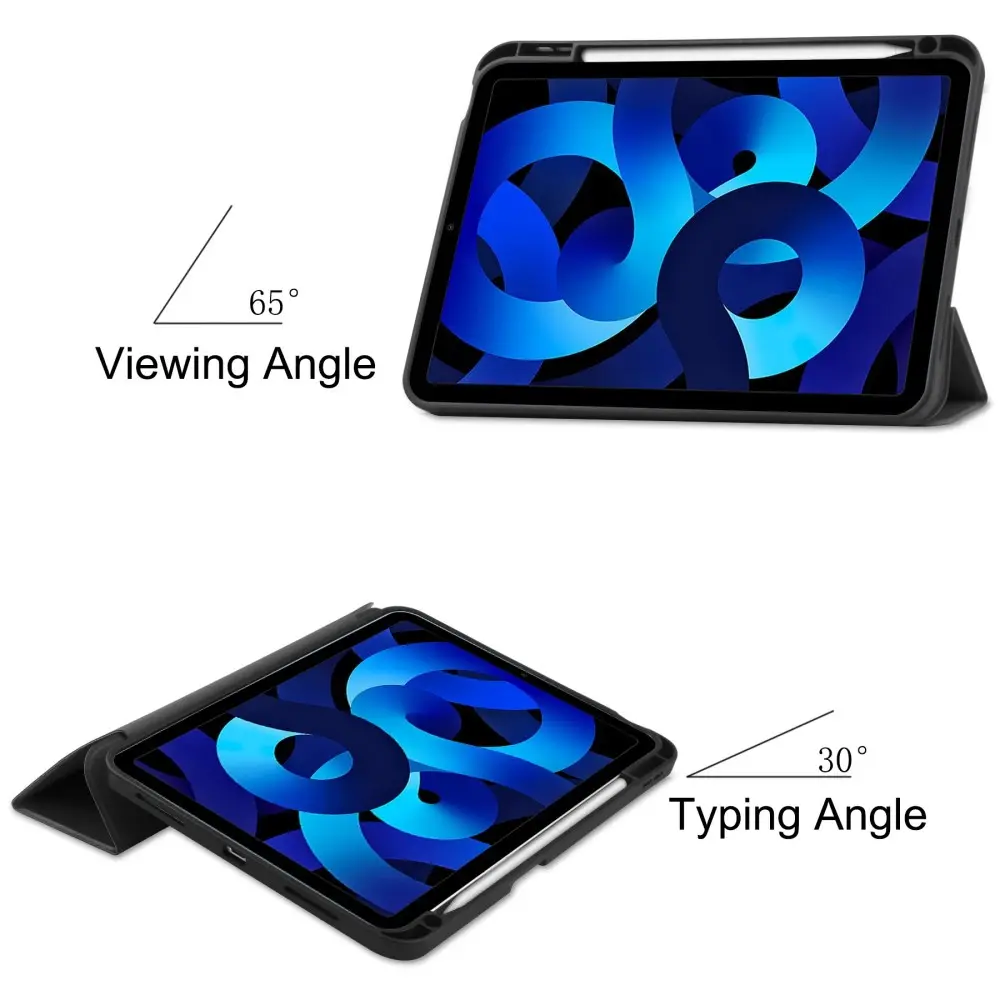 Apple iPad 11 11th Gen (2025) Fodral Tri-fold med Pencil-hållare Svart