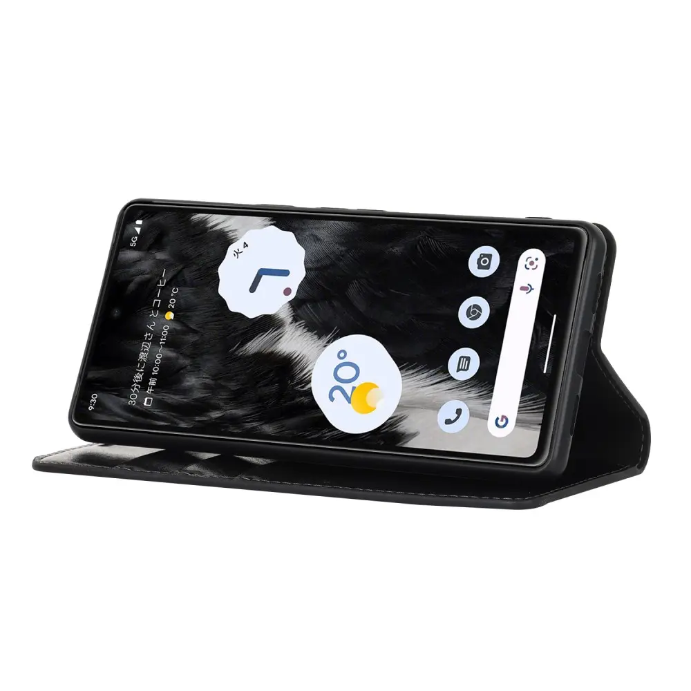Mobilfodral Äkta Läder Google Pixel 7a Svart