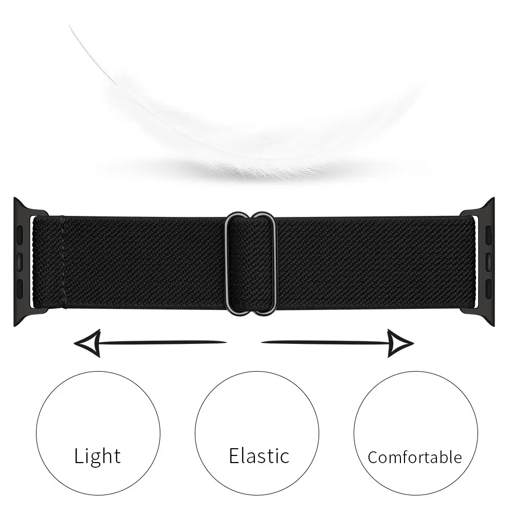 Elastiskt Nylonarmband Apple Watch Series 12 47mm Mörkbrun