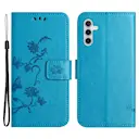 Læderetui Sommerfugle Samsung Galaxy S24 FE Blå