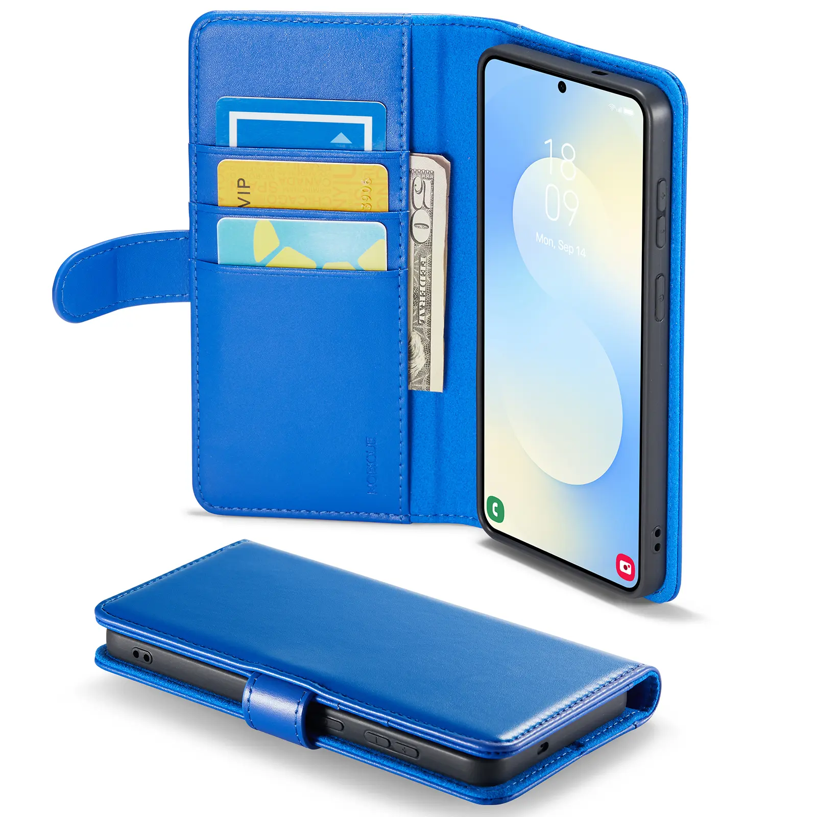 Ekte Lærveske Samsung Galaxy S26 Plus Blå