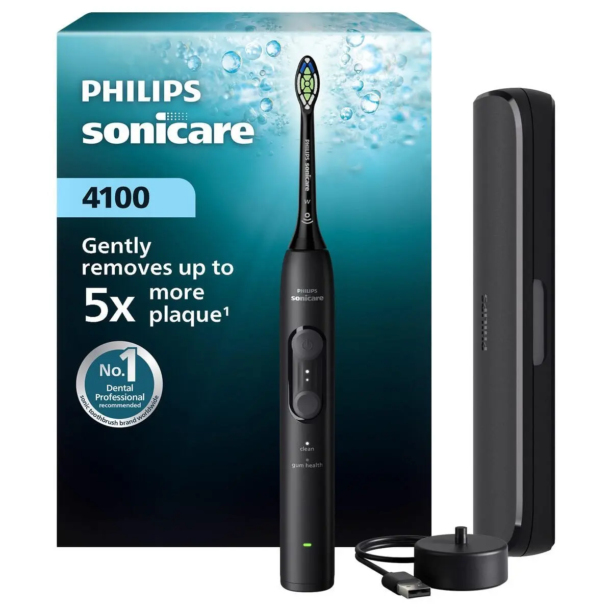 Sonicare 4100 Series Eltandborste HX4043/52, Svart