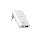 GaN ultra slank sammenleggbar vegglader USB-C + USB-A 65W Hvit