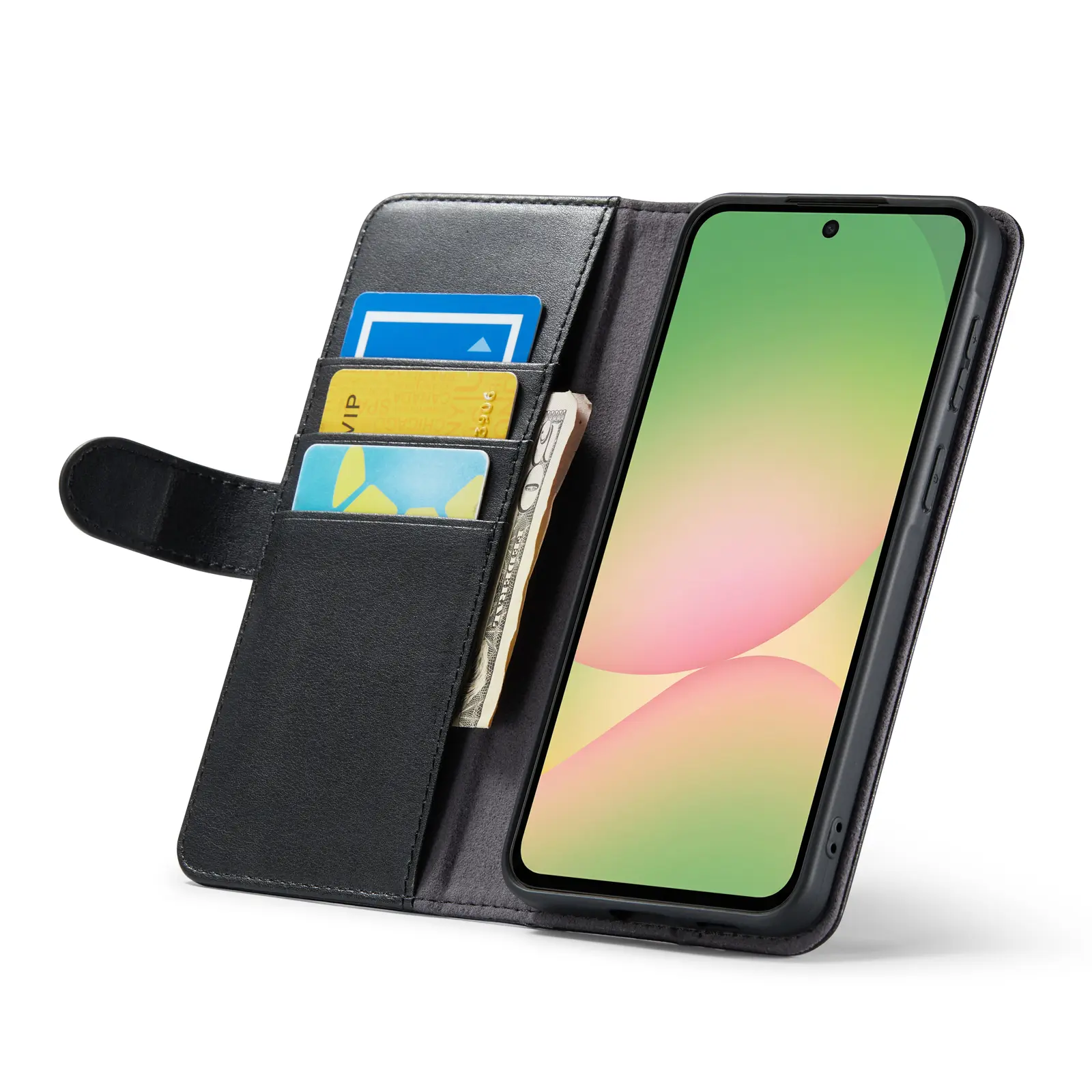 Äkta Läderfodral Samsung Galaxy A57 Svart