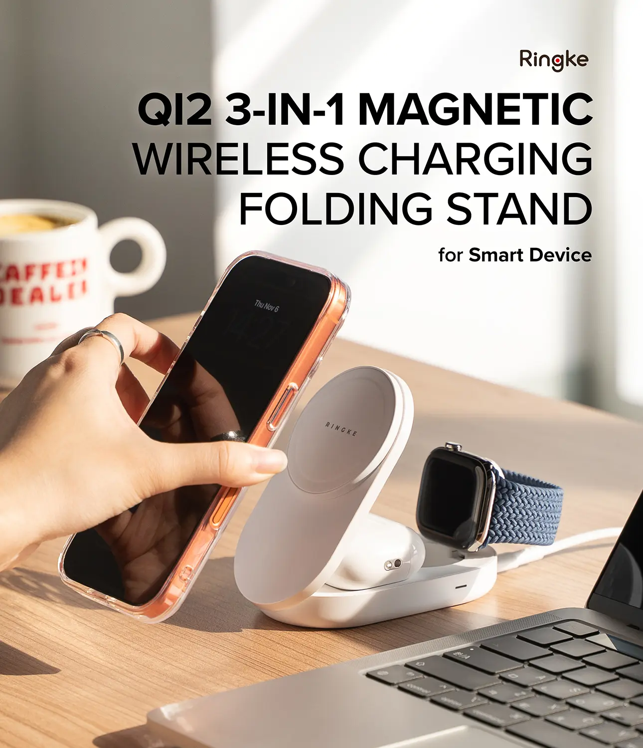 3-in-1 Qi2 Magnetic Wireless Charger Folding Stand vit