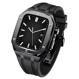 Apple Watch 45mm Series 7 Full Metal Silikonearmbånd sort