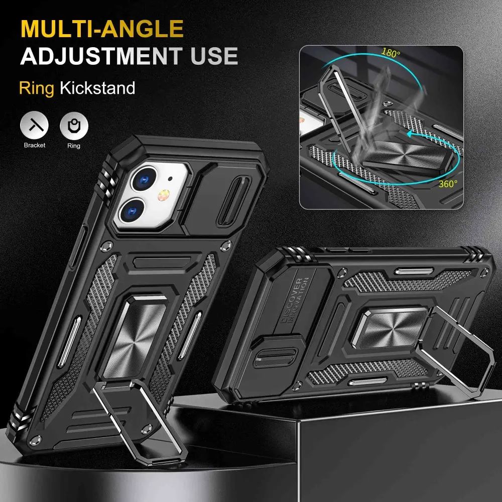 Hybridskal Ring + Kameraskydd iPhone 11 Svart