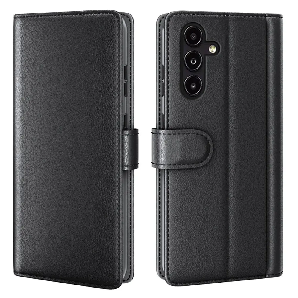 Samsung Galaxy A14 Plånboksfodral i Äkta Läder, Svart